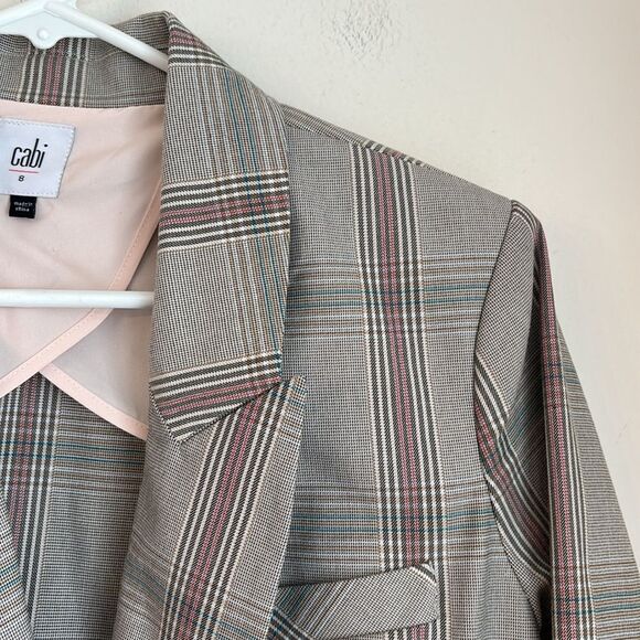 Cabi #5470 Women’s Sleuth Plaid Long Double oversized Breasted Blazer Size 8 EUC - Picture 7 of 14